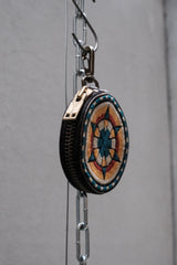 Blackmeans Circled Pouch Yellow blue 刺繡零錢掛包