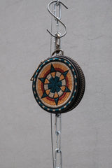 Blackmeans Circled Pouch Yellow blue 刺繡零錢掛包