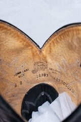 Justin Lady Black Leather Embroidered Snip Toe Western Boots 女版黑色刺繡尖頭西部牛仔靴 墨西哥製