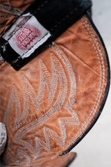 Nocona Black Leather Embroidered Snip Toe Western Boots 美國製黑色刺繡尖頭西部牛仔靴