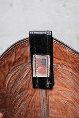 Nocona Black Leather Embroidered Snip Toe Western Boots 美國製黑色刺繡尖頭西部牛仔靴