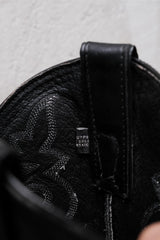 Justin Black Leather Embroidered Snip Toe Western Boots 黑色刺繡尖頭西部牛仔靴 墨西哥製