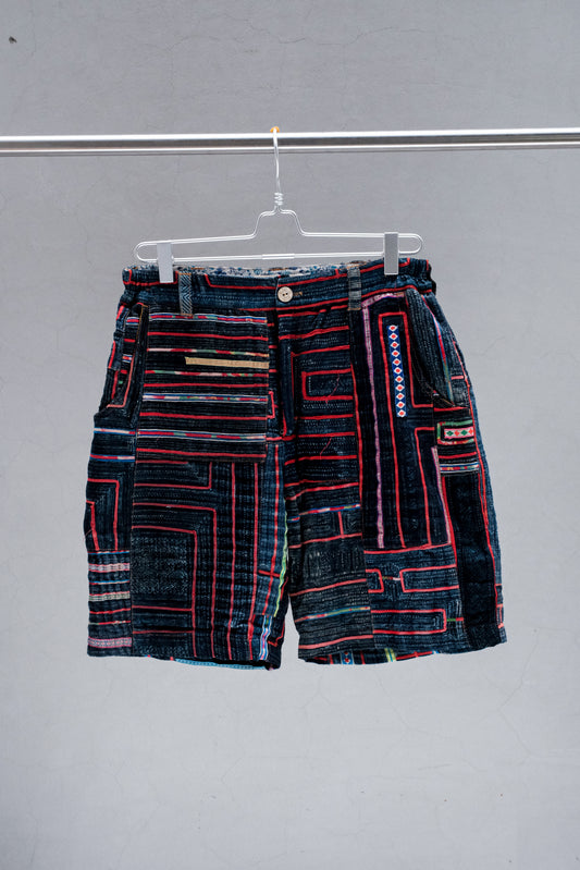 Ethnic Patchwork Vintage Fabric Shorts 民族風刺繡拼接古布短褲