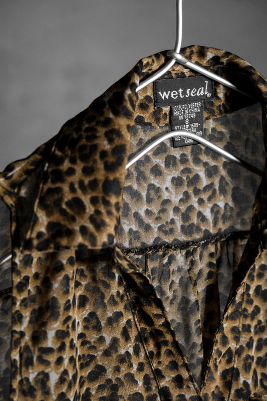 Leopard Sleeveless Shirt Vest 無袖豹紋襯衫背心