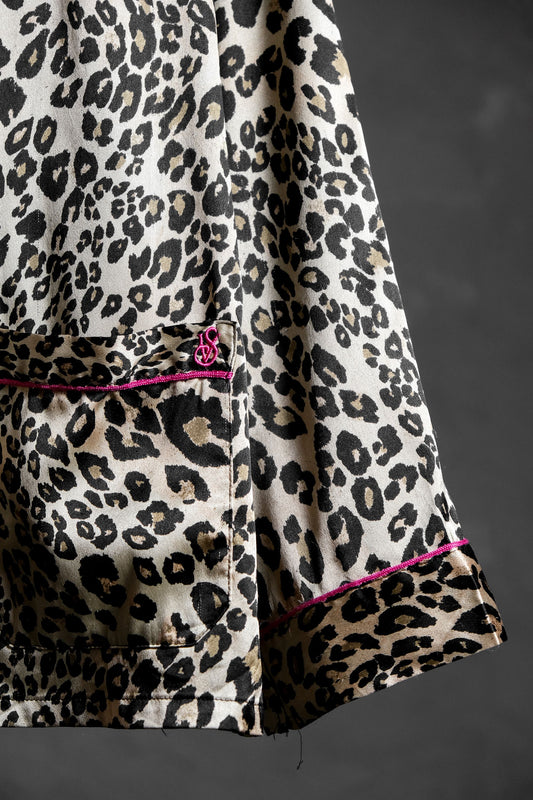 Leopard Print Pajama Shirt 粉紅包邊豹紋睡衣襯衫