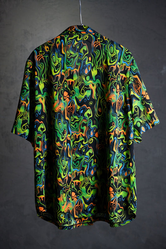 Vintage Psychedelic Print Shirt Vintage Psychedelic Printed Yarn Material Shirt