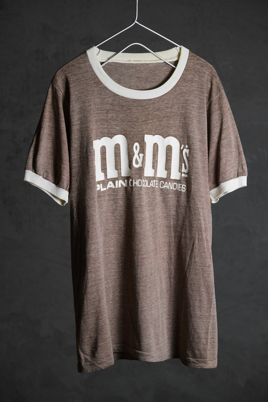 70's ビンテージ M&amp;M's チョコレートキャンディリンガー Tシャツ シングルステッチ