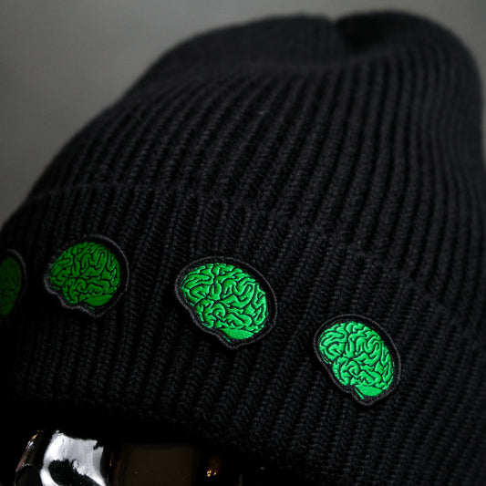 CLOTTEE by CLOT Brain Beanie Chen Guanxi Kevin Poon main brand green brain image hair hat