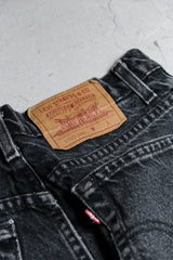 Levi's 90's Vintage 525 Black Denim Jeans Early American Washed Black Denim Straight Leg Pants