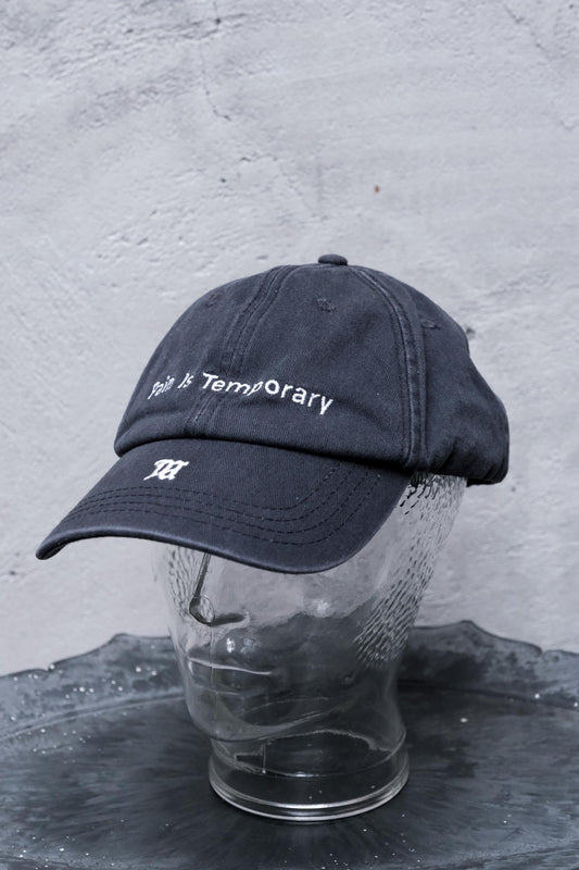 MISBHV "Pain Is Temporary" Washed Canvas Baseball Cap - Charcoal Black 波蘭高端潮流品牌 經典水洗老帽 炭黑色