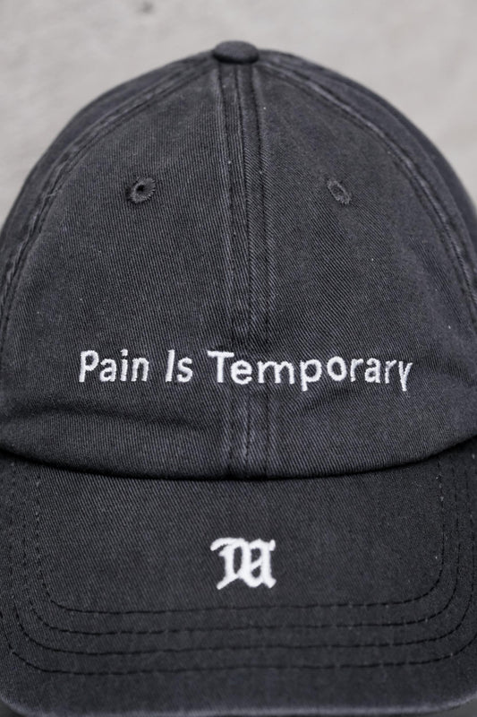 MISBHV "Pain Is Temporary" Washed Canvas Baseball Cap - Charcoal Black 波蘭高端潮流品牌 經典水洗老帽 炭黑色