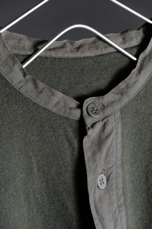 1940's Swedish Army M-39 Henley Shirt Swedish army hair vintage woven cotton Henley collar underwear
