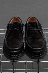 Paraboot MICHAEL MOUTON GRIFF NOIR 羊毛拼接黑色厚底鞋