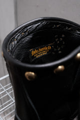 CALEE Studded Suede Leather Engineer Boots Black 黑色麂皮拼接牛皮鉚釘工程靴 Vibram底 日本製