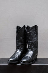 Shoe Dept Black Leather Western Boots 黑色皮革西部靴