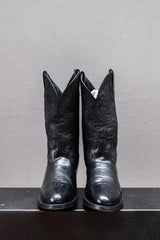 Shoe Dept Black Leather Western Boots 黑色皮革西部靴