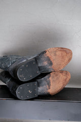 Vintage Gray Ostrich Leather Cowboy Boots 灰色鴕鳥皮尖頭牛仔靴