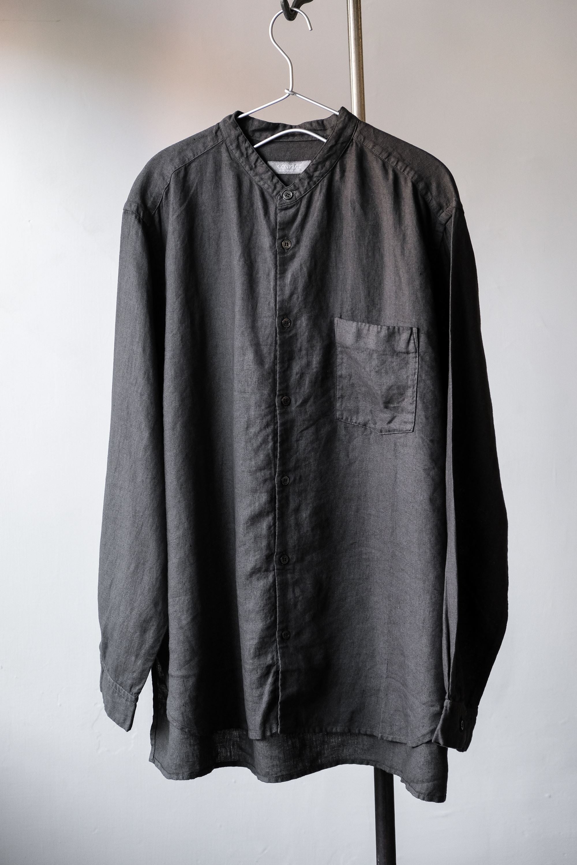 CONFECT nest Robe Pigment Dye Linen Band Collar Shirt