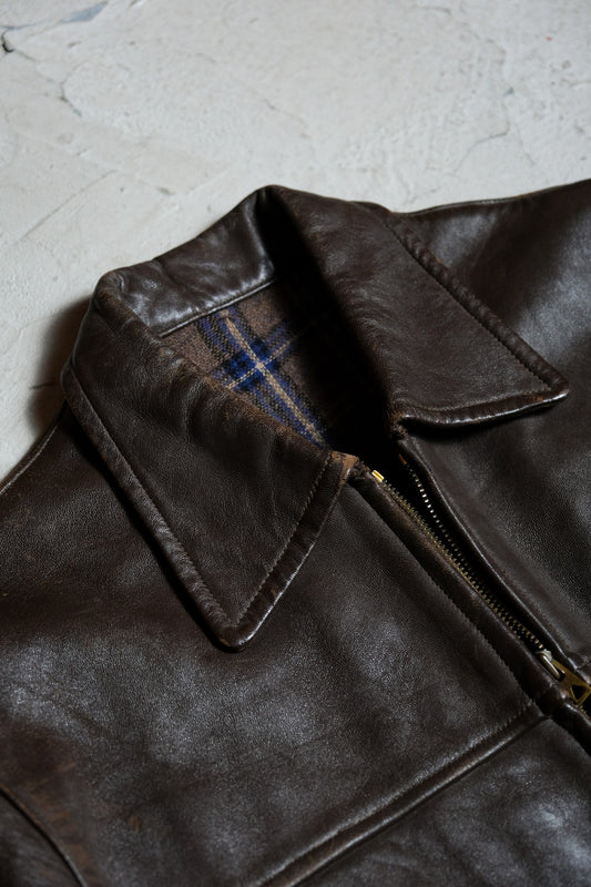 French 1950’s Vintage Eclair zip leather jacket  50年代法國古著拉鏈皮衣