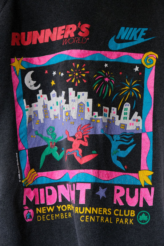 NIKE 1992’s Vintage Runner’s World Midnight Run Sweatshirt Made in USA