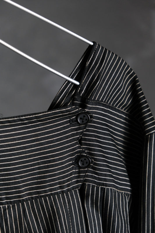 Vintage French 1940's Cotton Striped Dress 法國40年代古著 棉質長版條紋罩衫/洋裝