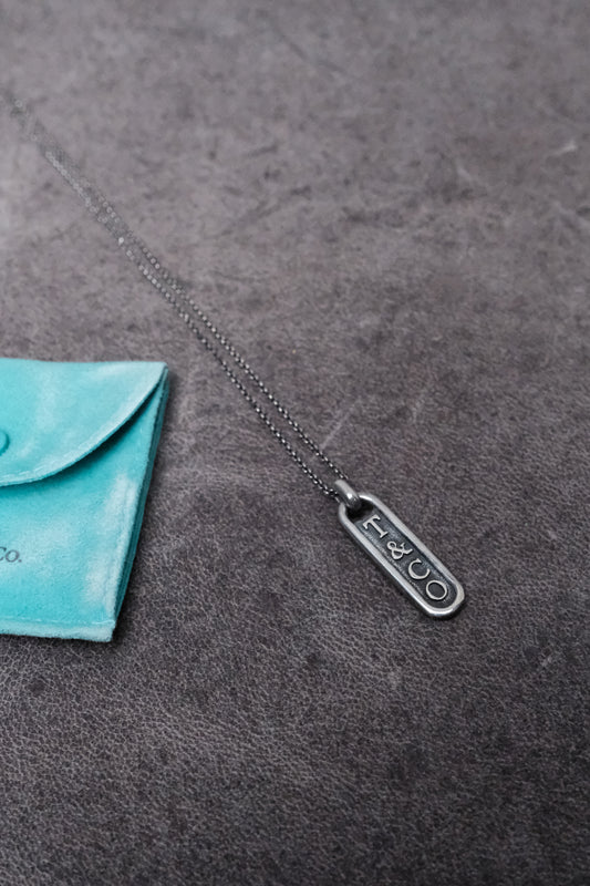 Tiffany &Co. Sterling Silver Logo Tag Pendant Necklace 925純銀Logo吊牌項鍊