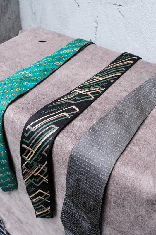 Vintage Designer Silk Tie (LANCEL / Mila Schön / Ferragamo)