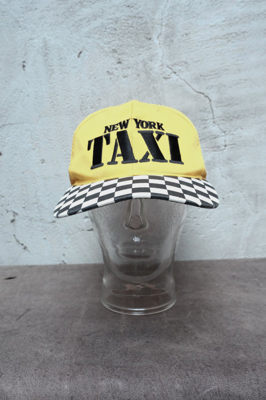 Vintage New York Taxi Checkerboard Snapback Cap 紐約計程車棋盤格棒球帽