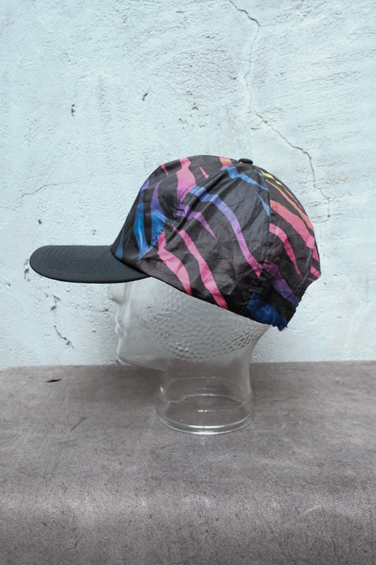 Vintage 90s Abstract Wave Pattern Snapback Cap 90年代尼龍印花棒球帽