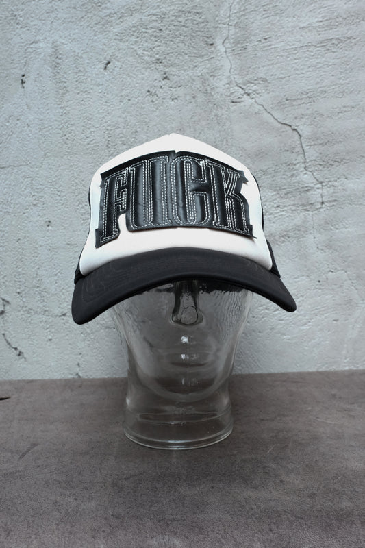 Number (N)ine SS06 FUCK Leather Patch Mesh Trucker Cap 宮下貴裕 皮革貼布網眼卡車帽