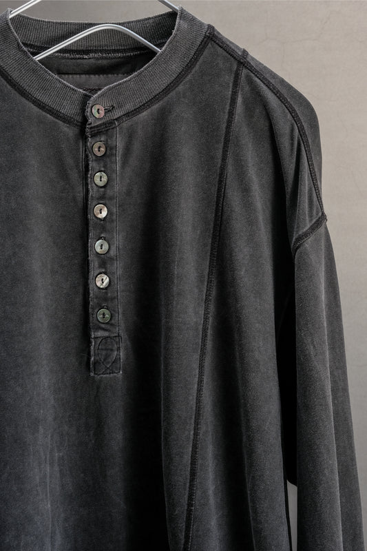 Professor.E HENLEY L/S TEE (COLD DYED GREY)