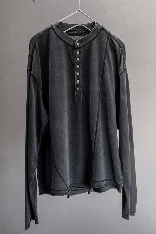 Professor.E HENLEY L/S TEE (COLD DYED GREY)
