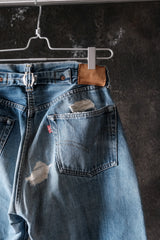 Levi's Vintage Clothing Lot 201 LVC Repaired Selvedge Denim Jeans Boro Repair Denim Pants LVC Lot 201 復刻 赤耳丹寧 大面積修補款