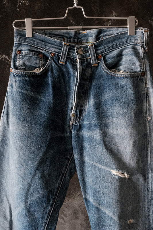Levi's Vintage Clothing Lot 201 LVC Repaired Selvedge Denim Jeans Boro Repair Denim Pants LVC Lot 201 復刻 赤耳丹寧 大面積修補款