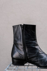 Jean Pierre Side Zip Leather Ankle Boots側拉鍊真皮短靴 黑色
