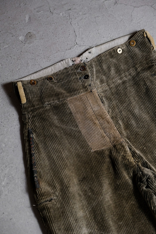 1930’s Adolphe Lafont Vintage Corduroy Work Trousers 法國工裝古董 燈芯絨吊帶工作褲