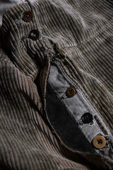 1930's Adolphe Lafont Vintage Corduroy Work Trousers French Workwear Antique Corduroy Suspender Work Trousers (merchandise at Anemone Studio)