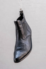 Western Stitched Leather Chelsea Ankle Boots 西部風車線鬆緊短靴 黑色