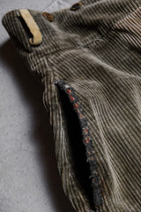 1930's Adolphe Lafont Vintage Corduroy Work Trousers French Workwear Antique Corduroy Suspender Work Trousers (merchandise at Anemone Studio)