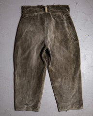 1930's Adolphe Lafont Vintage Corduroy Work Trousers French Workwear Antique Corduroy Suspender Work Trousers (merchandise at Anemone Studio)