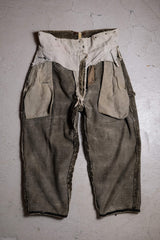 1930's Adolphe Lafont Vintage Corduroy Work Trousers French Workwear Antique Corduroy Suspender Work Trousers (merchandise at Anemone Studio)