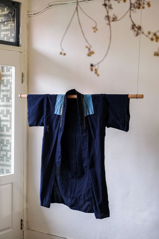 1950s Japanese Vintage Indigo Boro Kimono Noragi