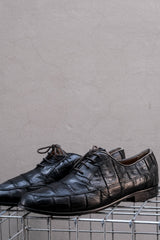 Genuine Crocodile Leather Cap Toe Derby Shoes Hand Made in Italy 鱷魚皮橫飾頭德比紳士鞋 義大利手工製