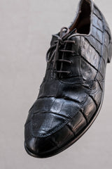 Genuine Crocodile Leather Cap Toe Derby Shoes Hand Made in Italy 鱷魚皮橫飾頭德比紳士鞋 義大利手工製