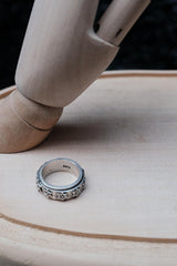 Hexagram Star Relief S925 Sterling Silver Spinner Ring六芒星浮雕 S925 純銀轉運戒指