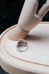 Mid-Century Style Bourgogne (Burgundy) Silver-plated Shield Spoon Ring 20世紀中葉風格 法國勃艮第 盾牌湯匙手工戒指