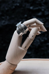 Mid-Century Style Bourgogne (Burgundy) Silver-plated Shield Spoon Ring 20世紀中葉風格 法國勃艮第 盾牌湯匙手工戒指