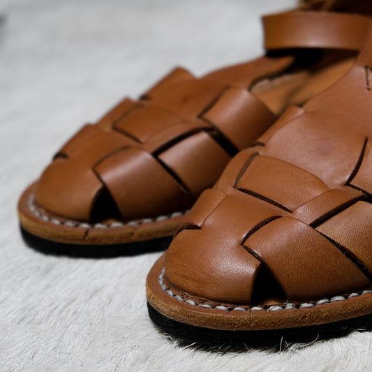 Steve Mono Artisanal Sandals 10/17 Tobacco 西班牙皮革品牌 布雷克縫製工藝 編織皮革涼鞋