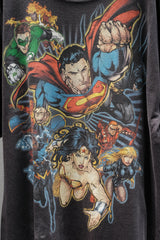 Justice League DC Comics Character Print Tee Faded Black