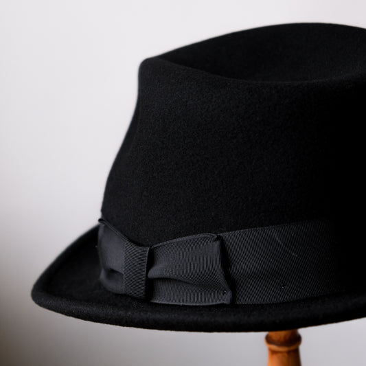 New York Hat Wool Fedora Hat Made in USA - Black 美國製帽品牌